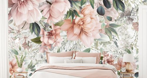Fototapeta Do Salonu Różowe KWIATY Natura 300cm x 210cm na Arena.pl