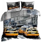 Pościel 3D bawełna satyna 160x200cm NEW YORK Taxi