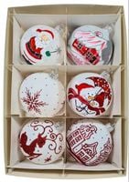 BOMBKI CHOINKOWE SZKLANE RĘCZNIE MALOWANE 8 cm.