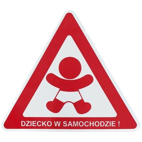Naklejka na szybę "Dziecko w samochodzie" klejona od wewnętrznej strony pojazdu na Arena.pl