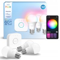 Inteligentna żarówka LED PHILIPS HUE E27 8W BT ZigBee (3 szt.) + Mostek