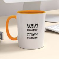 Firmowy kubek reklamowy - CLASSIC z kolorowym wnętrzem i uszkiem - 12 szt.