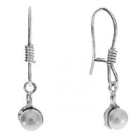 SREBRNE KOLCZYKI Z PERŁAMI HODOWLANYMI SREBRO PRÓBY 925