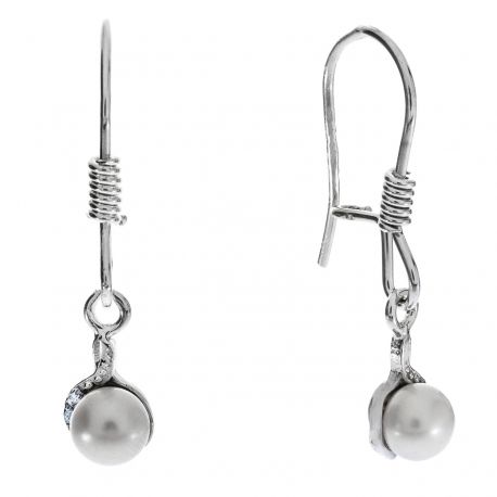 SREBRNE KOLCZYKI Z PERŁAMI HODOWLANYMI SREBRO PRÓBY 925 zdjęcie 1