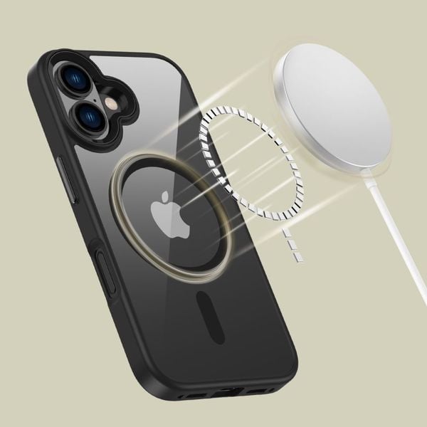 TECH-PROTECT MAGMAT MAGSAFE IPHONE 16 BLACK/CLEAR zdjęcie 2