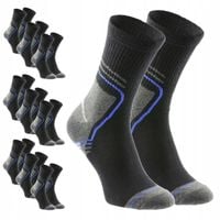 SKARPETY MĘSKIE BAWEŁNIANE skarpetki SPORTOWE CZARNE WYSOKIE 9 PAR robocze