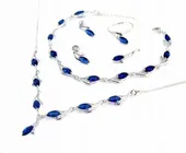 * Prześliczny Srebrny Komplet z Szafirami pr.925 *