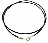 RZEMIEŃ RZEMYK CZARNY Z ZAPIĘCIAMI ZE SREBRA 925 70 CM