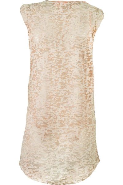 Piaskowa Bluzka z Nadrukiem - 34 / XS zdjęcie 2