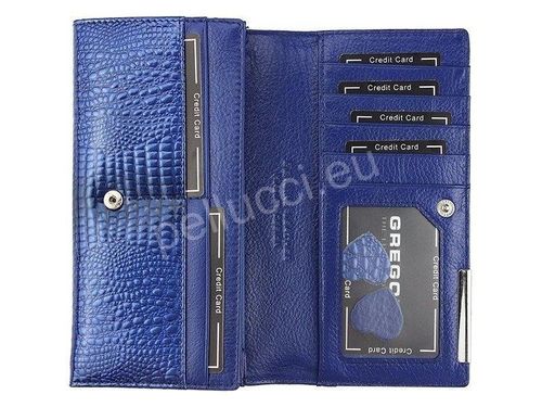 Portfel damski skórzany PELLUCCI GF106 Niebieski na Arena.pl