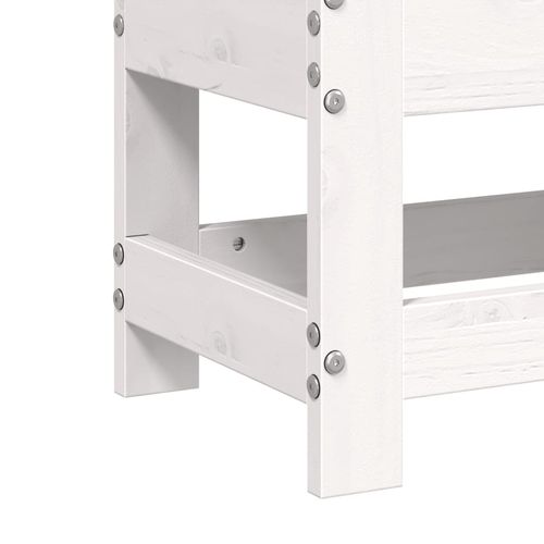 Podnóżek ogrodowy, biały, 62x30x32 cm, lite drewno sosnowe na Arena.pl