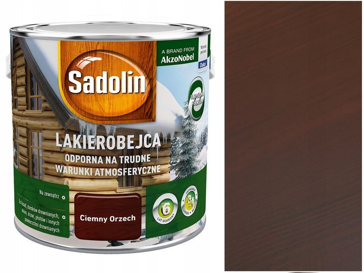 Sadolin Lakierobejca ODPORNA Orzech Ciemny 0,75L zdjęcie 7