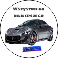 Opłatek na tort Samochód Auto Logo Maserati Urodziny 30 40  Personalizacja