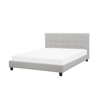 Łóżko tapicerowane 160 x 200 cm jasnoszare LA ROCHELLE