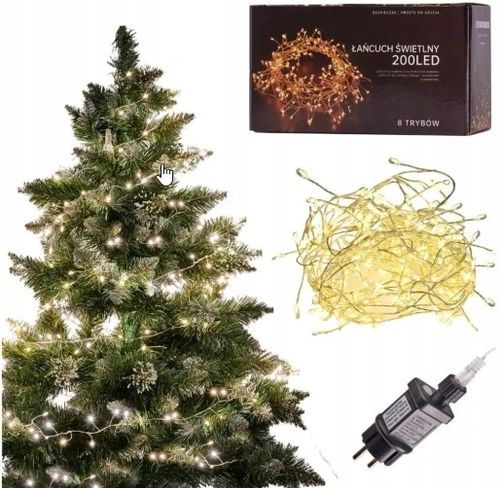 Lampki LED Choinkowe Zewnętrzne Kurtyna Świąteczne Sople Girlanda na ślub na Arena.pl