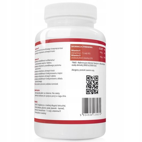 K2 MK-7 200µg+D3 4000IU 100µg w oleju MCT 360 kaps na Arena.pl