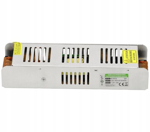 Zasilacz 12V LED 250W 20,8A Modułowy SLIM DO TAŚMY COB SMD 220-240V AC na Arena.pl