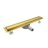 Odpływ liniowy 110 cm złoty syfon 360 stal nierdzewna niski pod płytkę