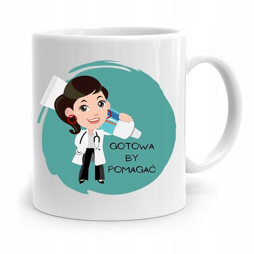 Kubek Prezent Dla Dentysty Gotowy By Pomagać Z Nadrukiem Ze Zdjęciem na Arena.pl
