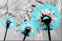 120CM 80CM OBRAZ ŚCIENNY DMUCHAWCE DELIKATNYM TURKUSIE