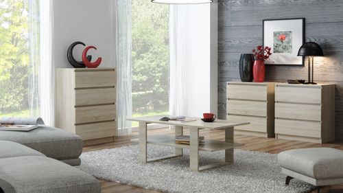 Komoda Szafka Do Sypialni 70 x 40 x 97 CM Pari 4 Dąb Sonoma na Arena.pl