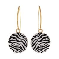 Kolczyki plasterki w czarno białą zeberkę (P25/LAT/117AU)