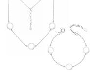 SREBRNY KOMPLET CELEBRYTKA TRZY KÓŁKA CIRCLE RING