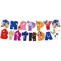 Baner urodzinowy Happy Birthday Sonic 230 cm