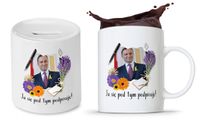 Zestaw Andrzej Duda Pis Prezent Kubek + Skarbonka Z Nadrukiem Ze Zdjęciem