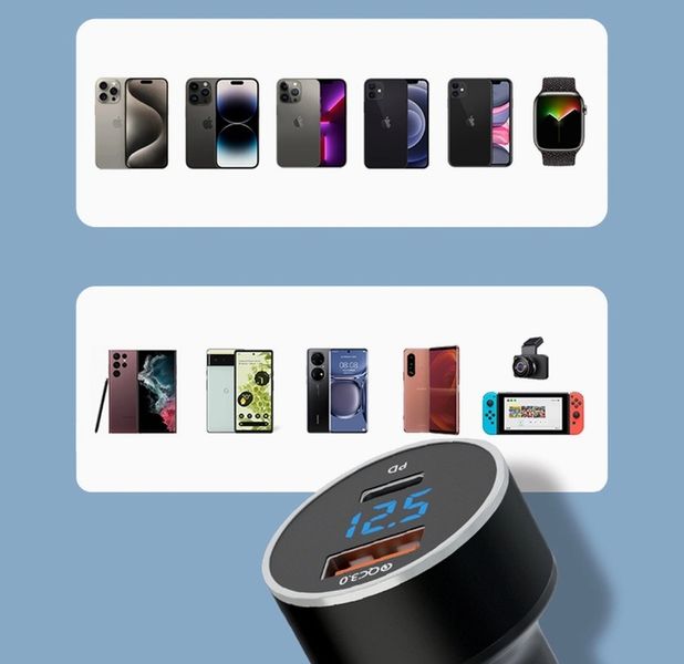 WOZINSKY ŁADOWARKA SAMOCHODOWA USB-A USB-C DWA PORTY UNIWERSALNA MOCNA 36W zdjęcie 5