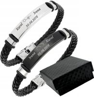 Bransoletki dla pary z GRAWEREM 316L prezent 2 szt