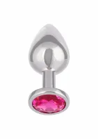 jewel large rose plug metalowy z kryształem, rozmiar l, srebrny