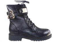 Czarne płaskie buty botki za kostkę ocieplane 40