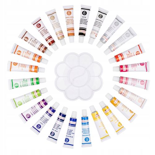 Farby Akrylowe Akryle Farbki Do Malowania 24 szt 12 ml Paletka Zestaw Farb na Arena.pl