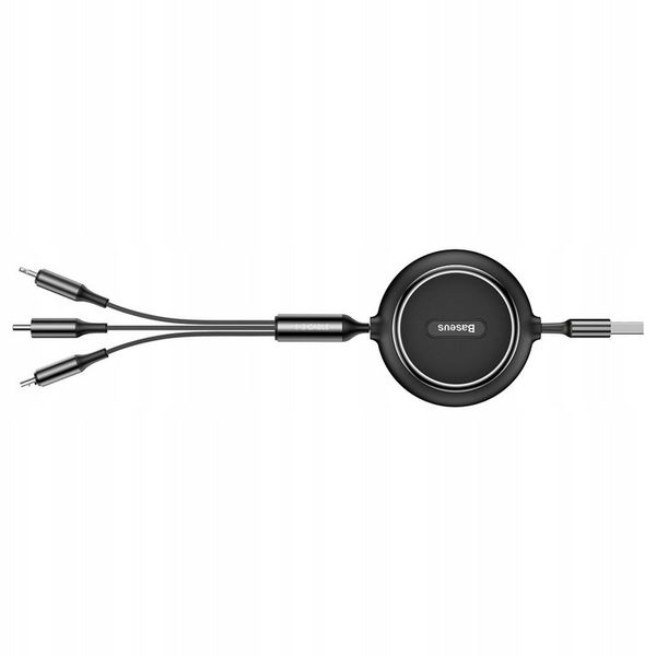 BASEUS SZYBKI KABEL ZWIJANY 3w1 USB - micro USB/Lightning/USB C 3.5A 1,2m zdjęcie 10