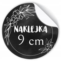 Naklejki ETYKIETY REKLAMOWE + twoje LOGO dowolny nadruk 9 cm 100 sztuk