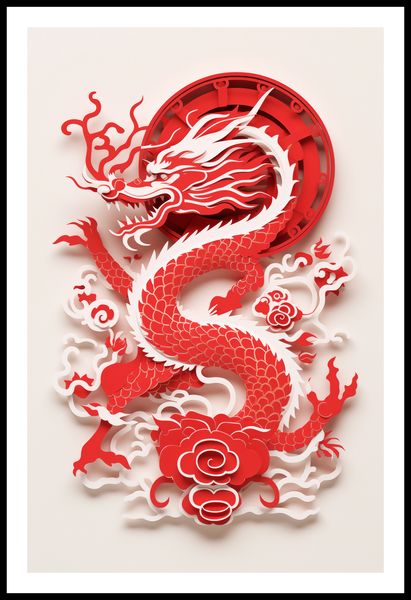 Plakat 53x81cm Czerwony Smok zdjęcie 3