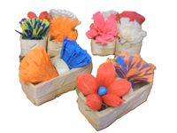 koszyczek z łuby + kwiaty 8532