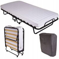 Łóżko polowe turystyczne składane 200 cm x 80 cm biały