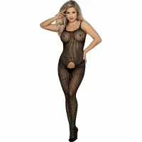 subblime 951726 czarny bodystocking z siatki rybackiej, elastyczny,