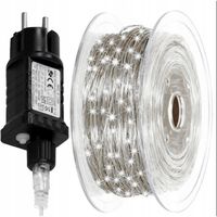 Lampki Choinkowe 500 LED Mikro Drucik 50m Pilot BIAŁY ZIMNY