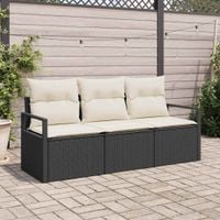 Zestaw Sof 3 pcs Czarny polirattan