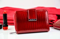 Damski Portfel Skórzany Czerwony Jenifer Jones RFID PIĘKNY