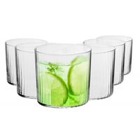 SZKLANKI NISKIE RYFLOWANE KARBOWANE KROSNO MIXOLOGY 350 ML X 6 SZT