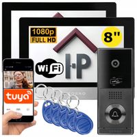 Wideodomofon WIFI Tuya 2 DWA MONITORY 8" Full HD 2-ŻYŁOWY Czytnik RFID ORNO