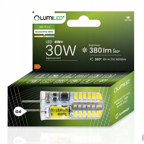 6x Żarówka LED KAPSUŁKA MINI G4 4W = 30W 4000K NEUTRALNA BARWA 12V na Arena.pl