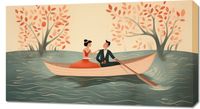 Obraz 90x50cm Romantyczna Eskapada po Rzece