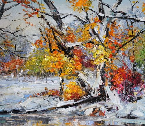 Zima, pejzaż (50x70cm) na Arena.pl