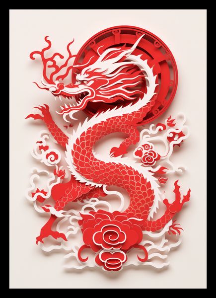 Plakat 21x29,7cm Czerwony Smok zdjęcie 2