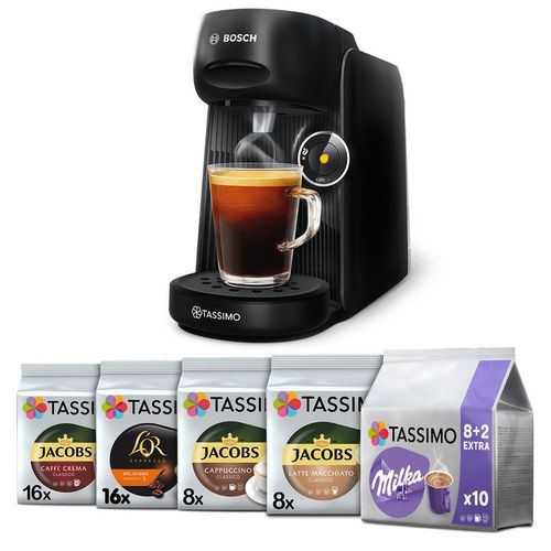 Ekspres kapsułkowy Bosch Tassimo Finesse czarny +56 kaw + kubek GRATIS! na Arena.pl